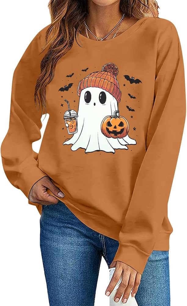 ASTANFY Halloween Sweatshirts Long Sleeve Shirt Pullover Tops | Amazon (US)