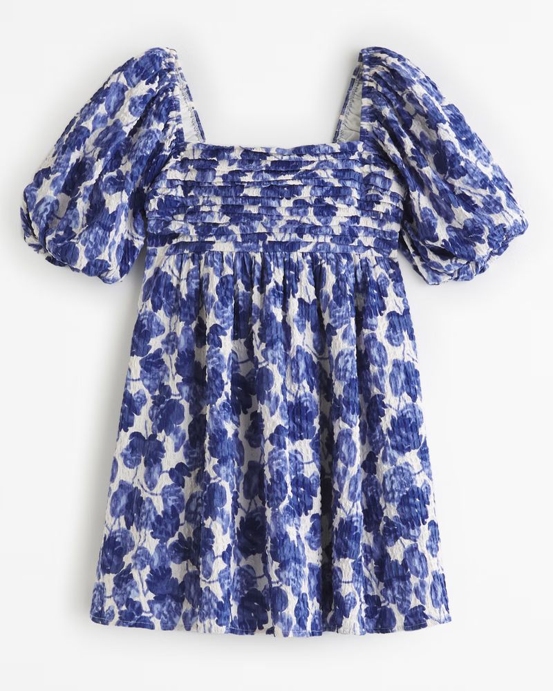 Emerson Textured Puff Sleeve Mini Dress | Abercrombie & Fitch (US)