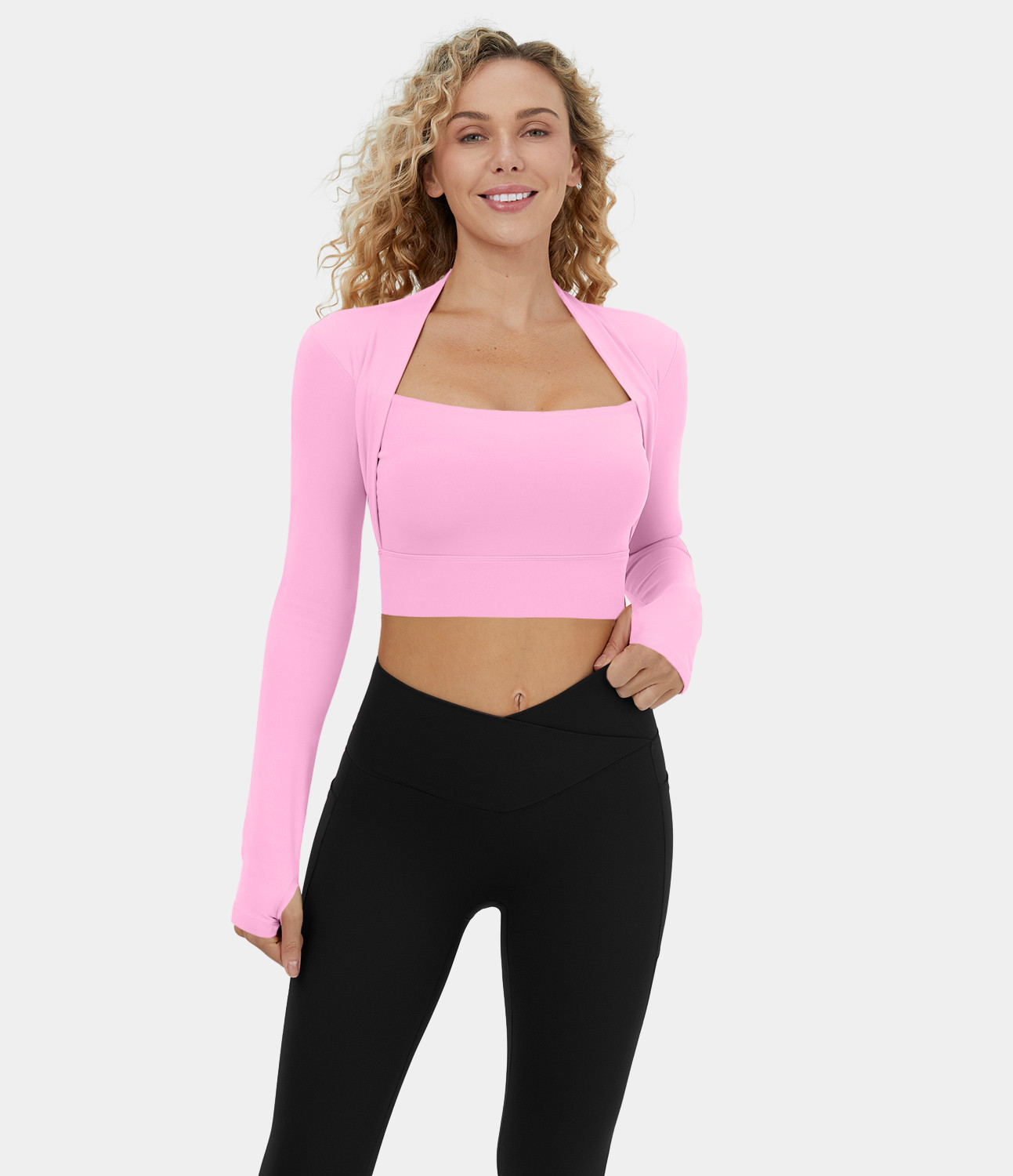 Women's Cloudful™ Long Sleeve Thumb Hole Cropped Yoga Sports Top - HALARA | HALARA | HALARA
