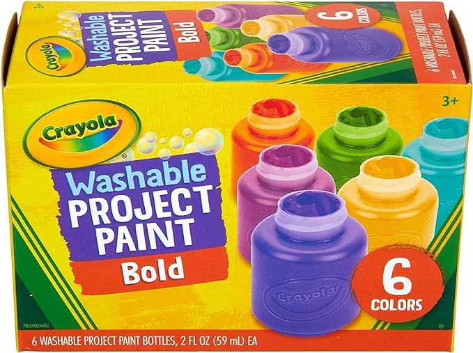 Crayola Washable Kids Paint, Assorted Bold Colors, Painting Supplies, 6 Count | Amazon (US)