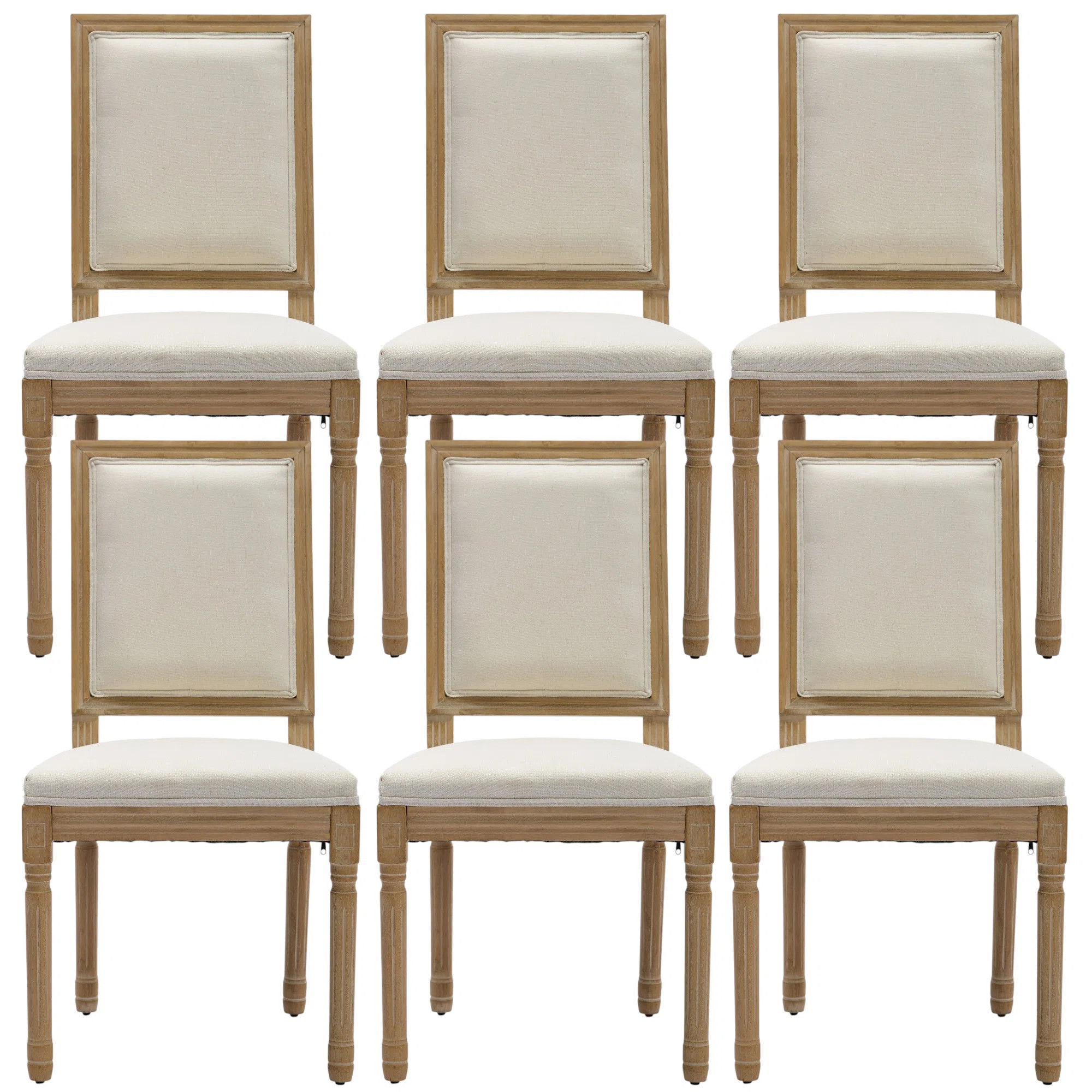 Amando French Country Upholstered Dining Chairs With Wire Drawing And Carving Techniques | Wayfair North America