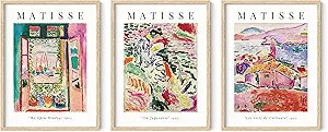HAUS AND HUES Matisse Wall Art Framed - Set of 3 Artist Prints 3 Piece Wall Art Framed, Henri Mat... | Amazon (US)