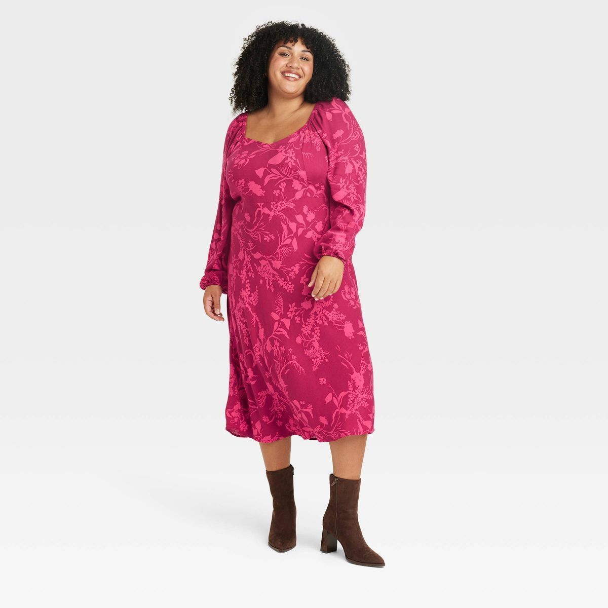 Women's Long Sweetheart Woven Empire Waist Dress - Ava & Viv™ | Target