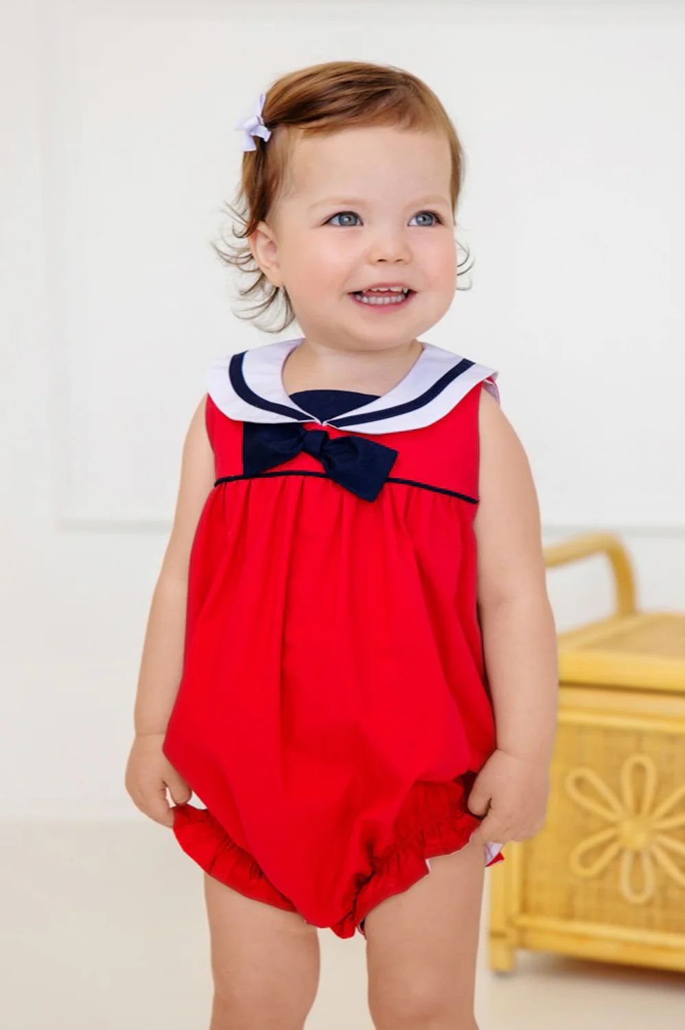 Stiles Sunsuit - Richmond Red with Worth Avenue White and Nantucket Navy | The Beaufort Bonnet Company