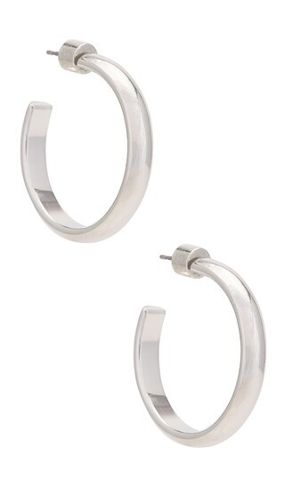 Irina Hoops 1' Earrings in Silver | Revolve Clothing (Global)