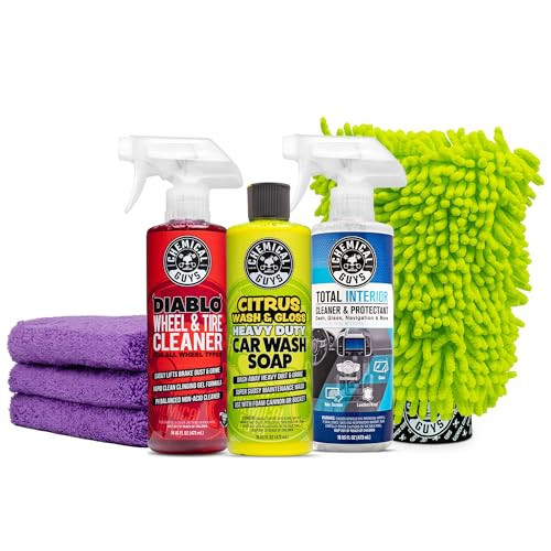 Chemical Guys Clean and Shine Car Wash Starter Kit - 7-Piece Set with 3 x 16 oz Car Detailing Chemicals, Safe for Cars, Trucks, SUVs, Motorcycles, Jeeps, RVs, and More | Amazon (US)