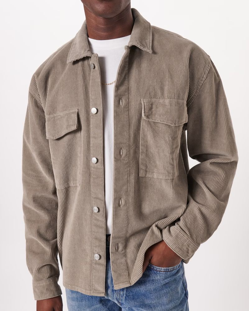 Men's Relaxed Corduroy Shirt Jacket | Men's | Abercrombie.com | Abercrombie & Fitch (US)