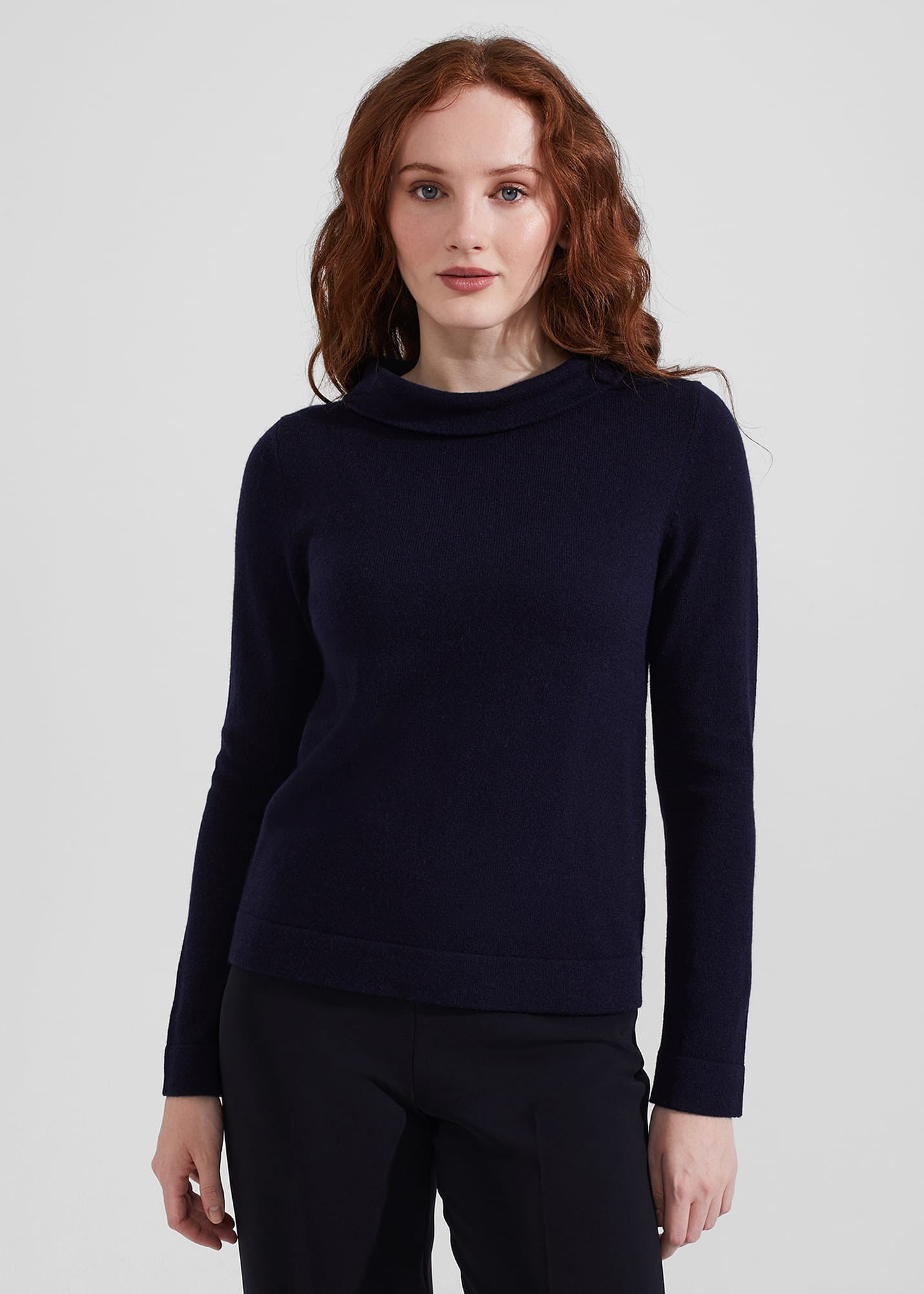 Hobbs Women's Audrey Wool Cashmere Jumper - Navy | Hobbs
