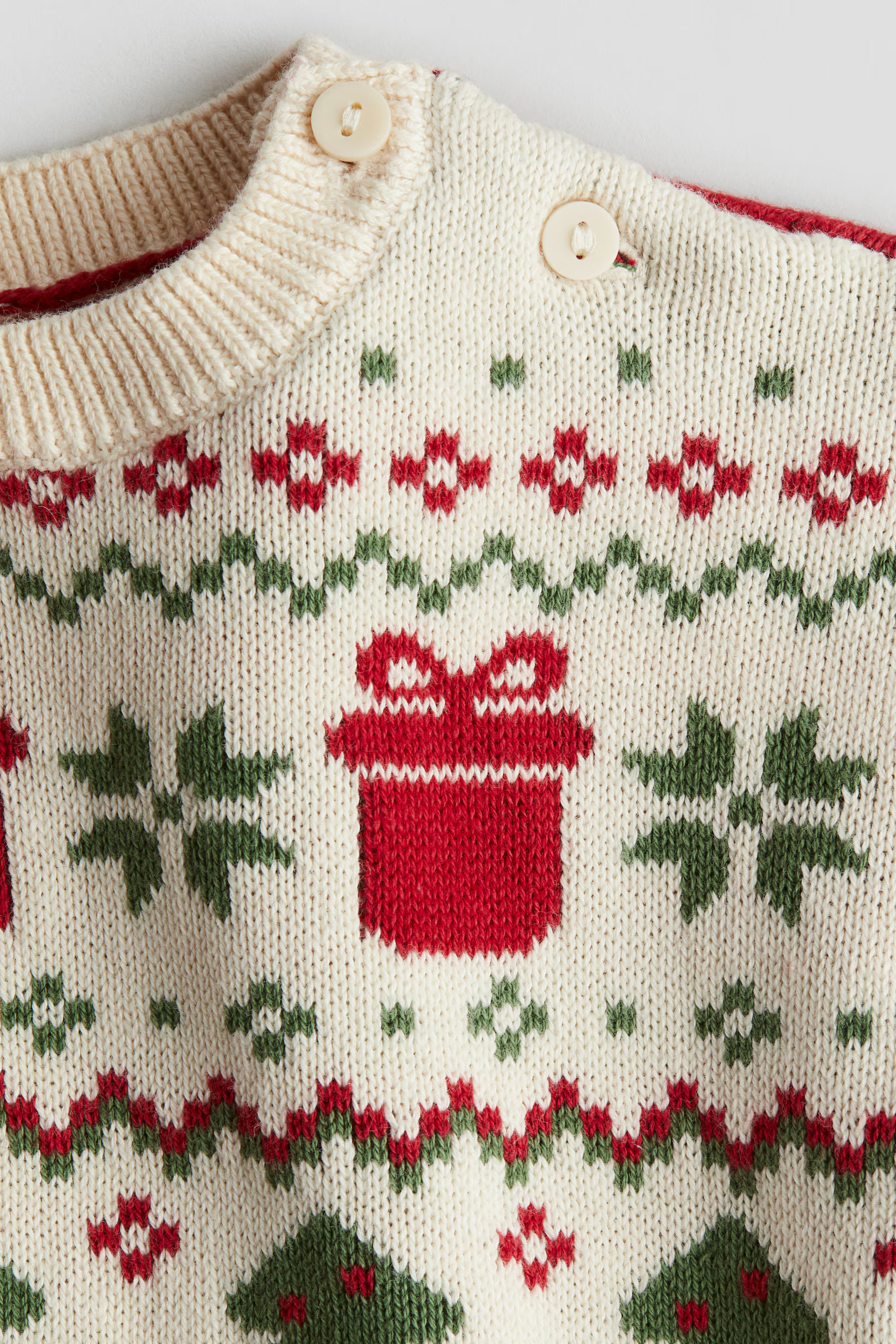 Jacquard-Knit Sweater - White/Christmas trees - Kids | H&M US | H&M (US + CA)