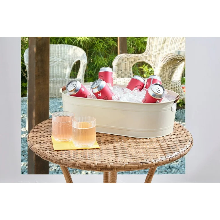 Better Homes & Gardens- White Medium Oval Galvanized Tub BH24100108683F9, 20.27 in L x 11.22 in W... | Walmart (US)