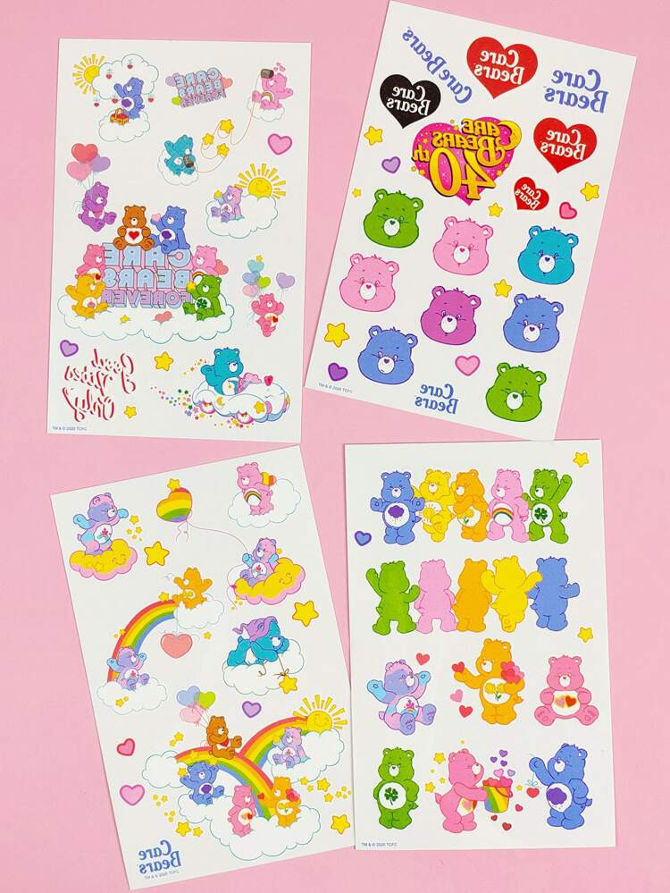 SHEIN X Care Bears 4sheets Cartoon Graphic Tattoo Sticker | SHEIN