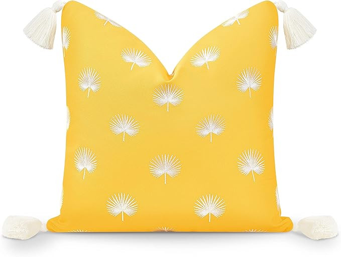 Hofdeco Premium Coastal Patio Indoor Outdoor Throw Pillow Cover Only, 18"x18" Water Resistant for... | Amazon (US)