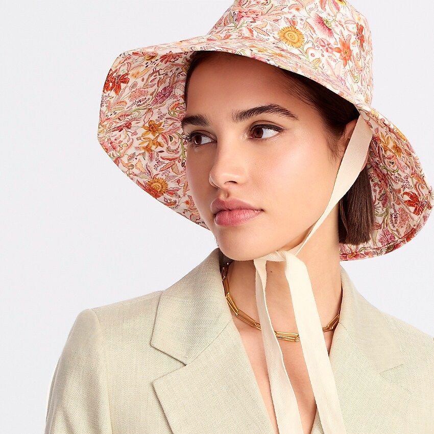 Printed ribbon-tie bucket hat in Liberty® print | J.Crew US