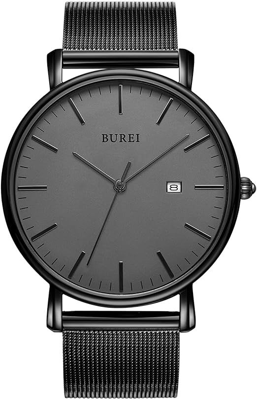 BUREI Men's Fashion Minimalist Wrist Watch Waterproof Watches Simple Ultra Thin Watches Analog Qu... | Amazon (US)