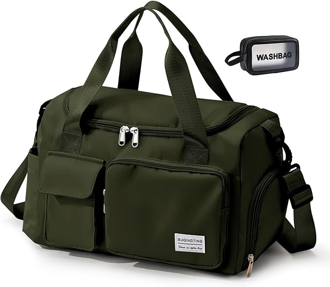 Small Gym Bag for Women, Travel Duffle Bag Carry On Weekender Bag with Shoe Compartment | Amazon (US)