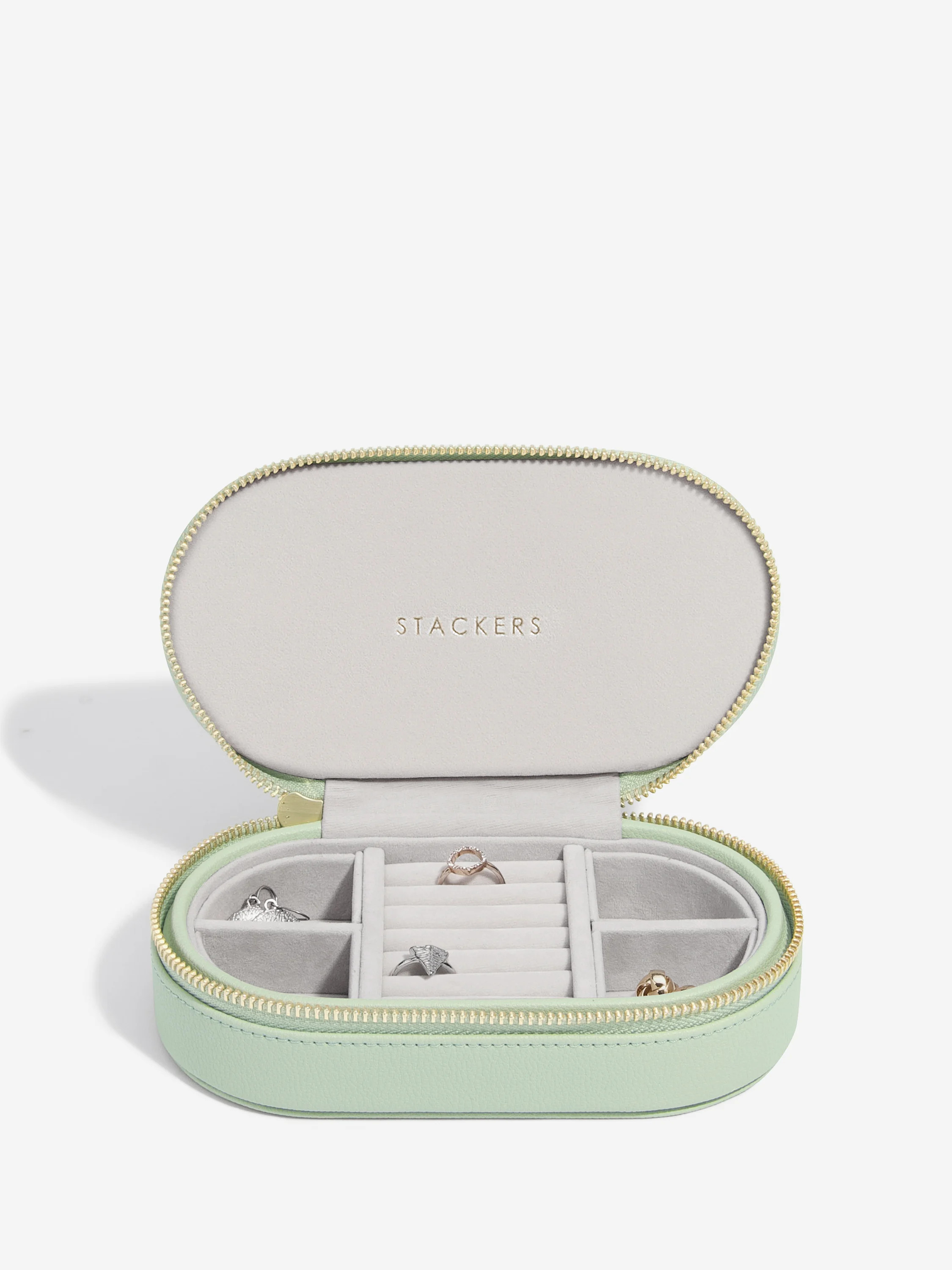 Oval Zipped Travel Jewellery Box  Stackers | Stackers