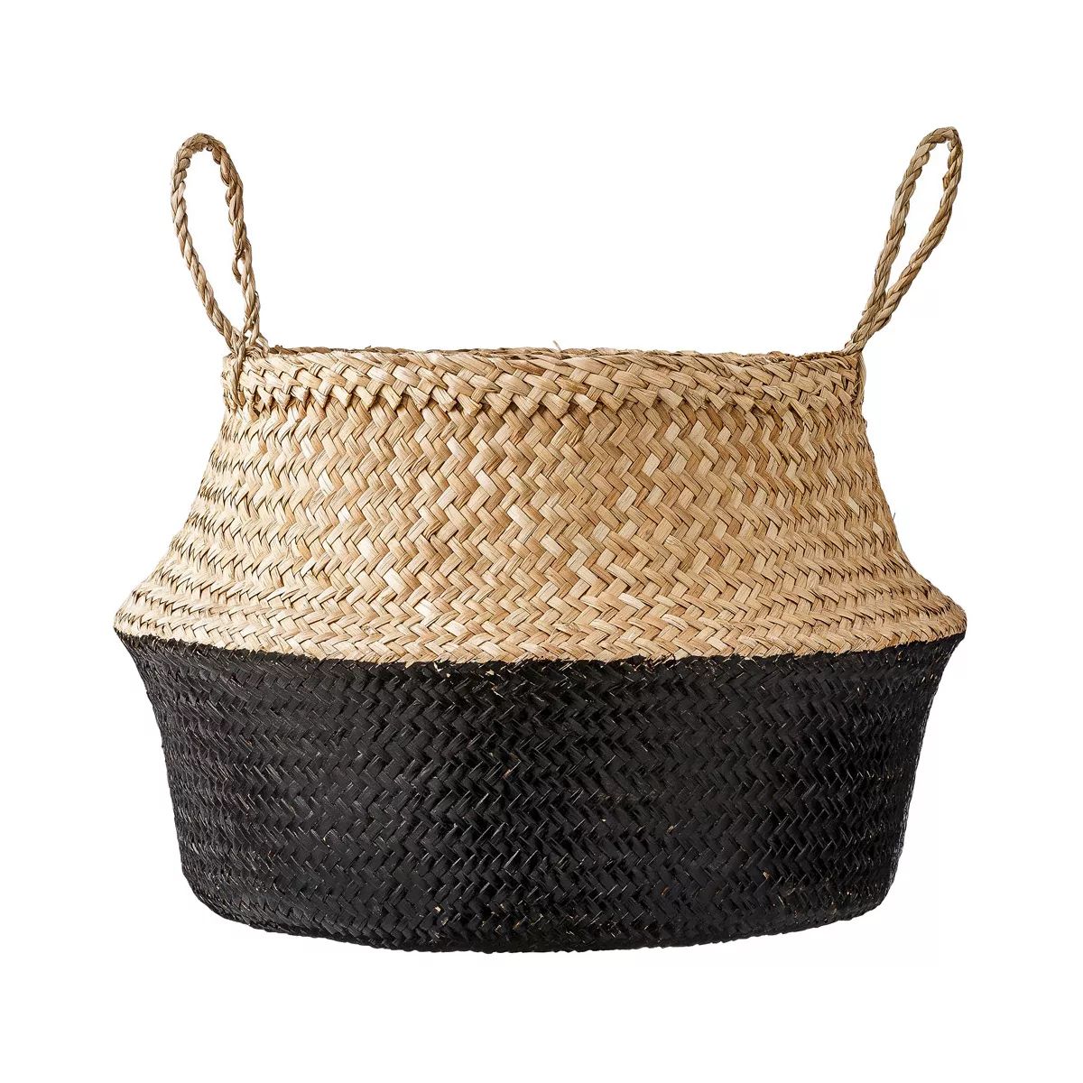 Seagrass Basket with Handles 11.5" x 19" Natural/Black - Storied Home | Target