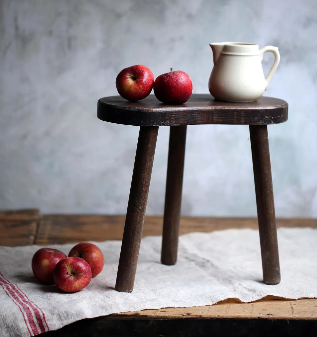 Primitive French Milking Stool Wabi Sabi Rustic Milkmaid Stool Rustic Wooden Bench Three Legged F... | Etsy (US)