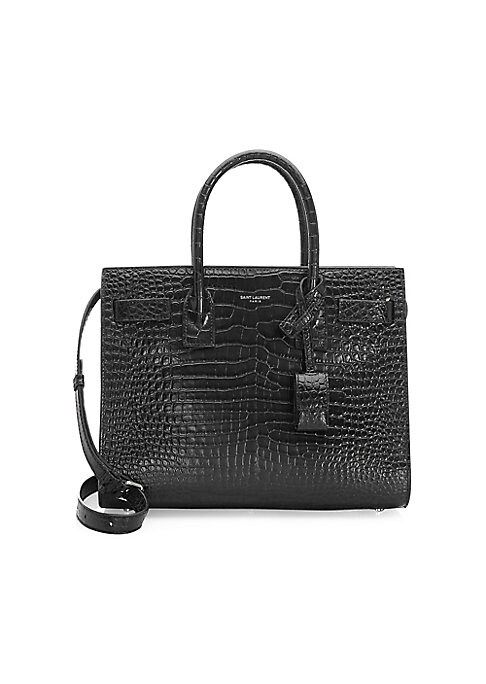 Saint Laurent Women's Baby Sac De Jour Croc-Embossed Leather Satchel - Black | Saks Fifth Avenue