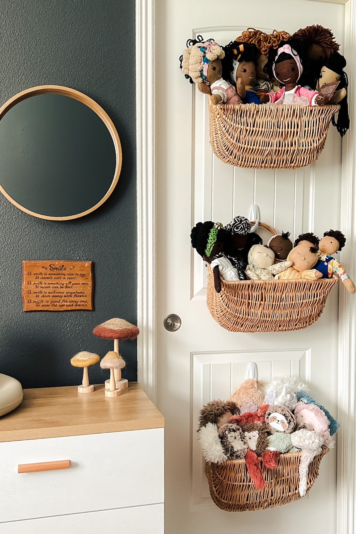 Hanging baskets for dolls & stuffed animals in baby or kids room! I loved how this turned out in Annistons room! 💕 These are the large size.  ** Baskets are currently out of stock but going to link similar ones I find! 

#LTKhome #LTKkids #LTKfamily