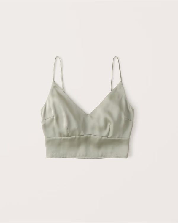 Satin Cropped Cami | Abercrombie & Fitch (US)