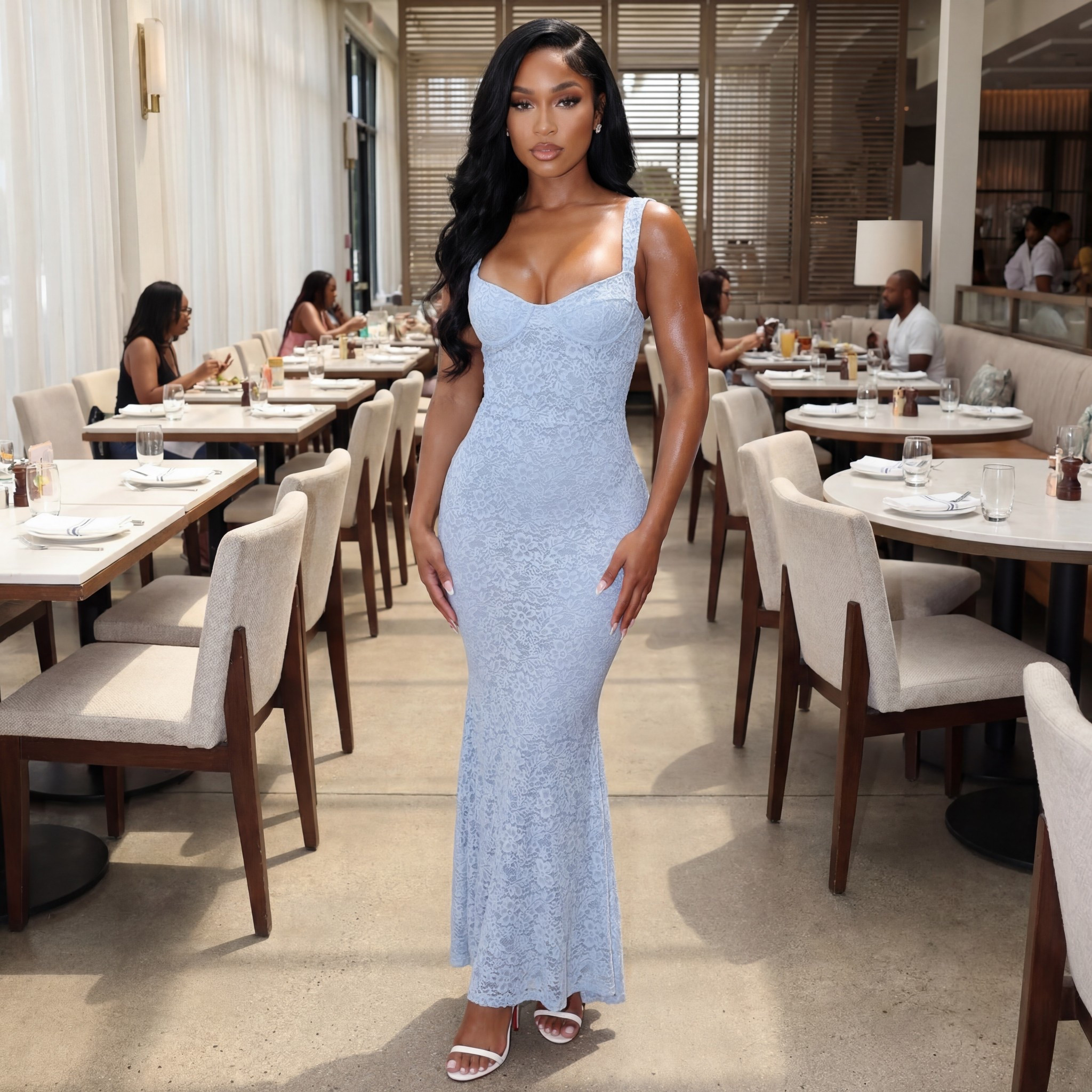 Love the color and fit of this dress 🩵 #LTKbrunch
