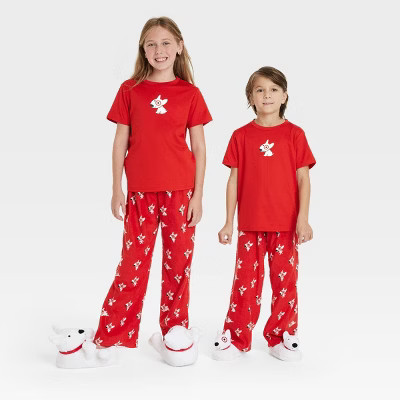 Kids' 'Bullseye' Microfleece Matching Family Pajama Pants - Wondershop™ Red L | Target