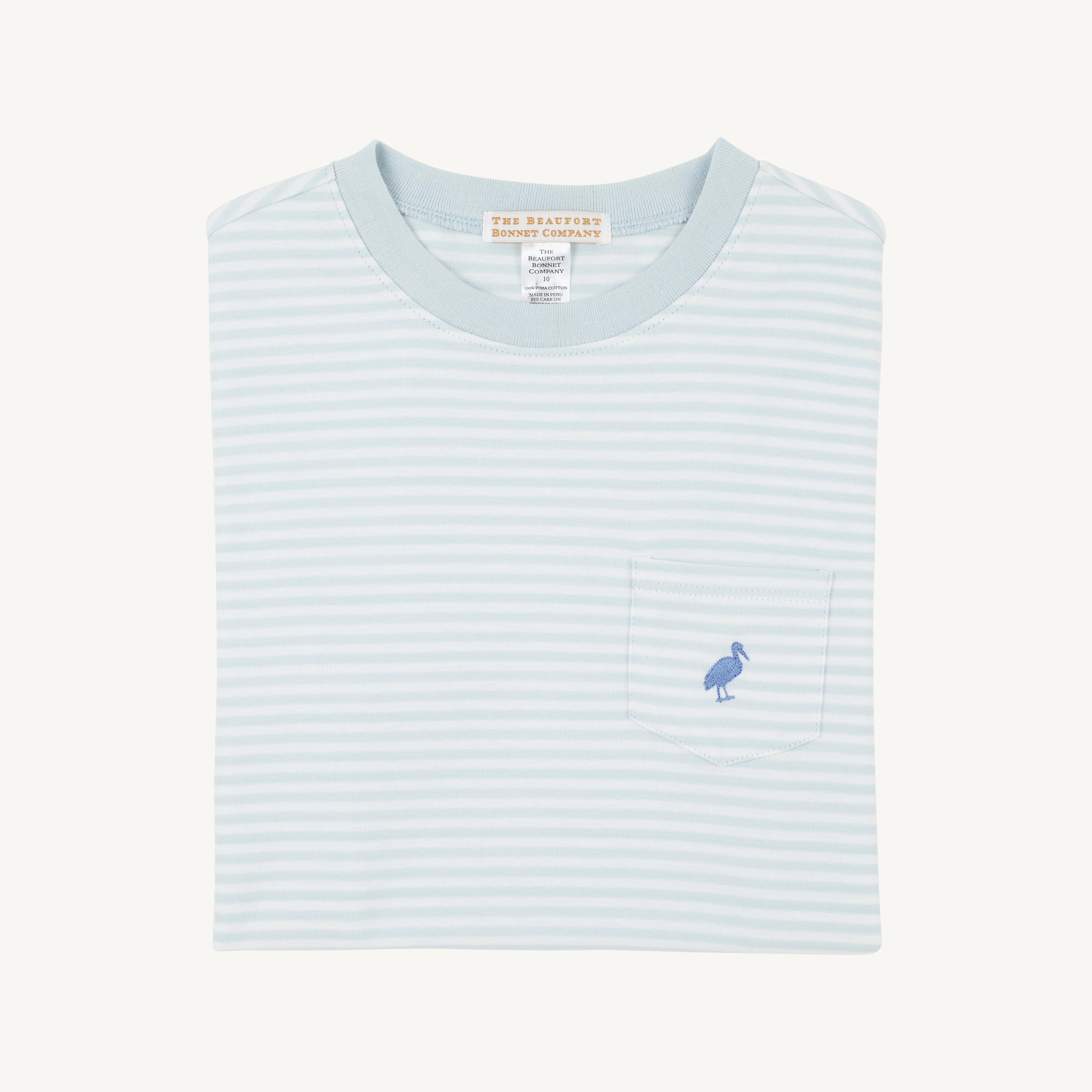 Carter Crewneck - Buckhead Blue Stripe with Park City Periwinkle Stork | The Beaufort Bonnet Company