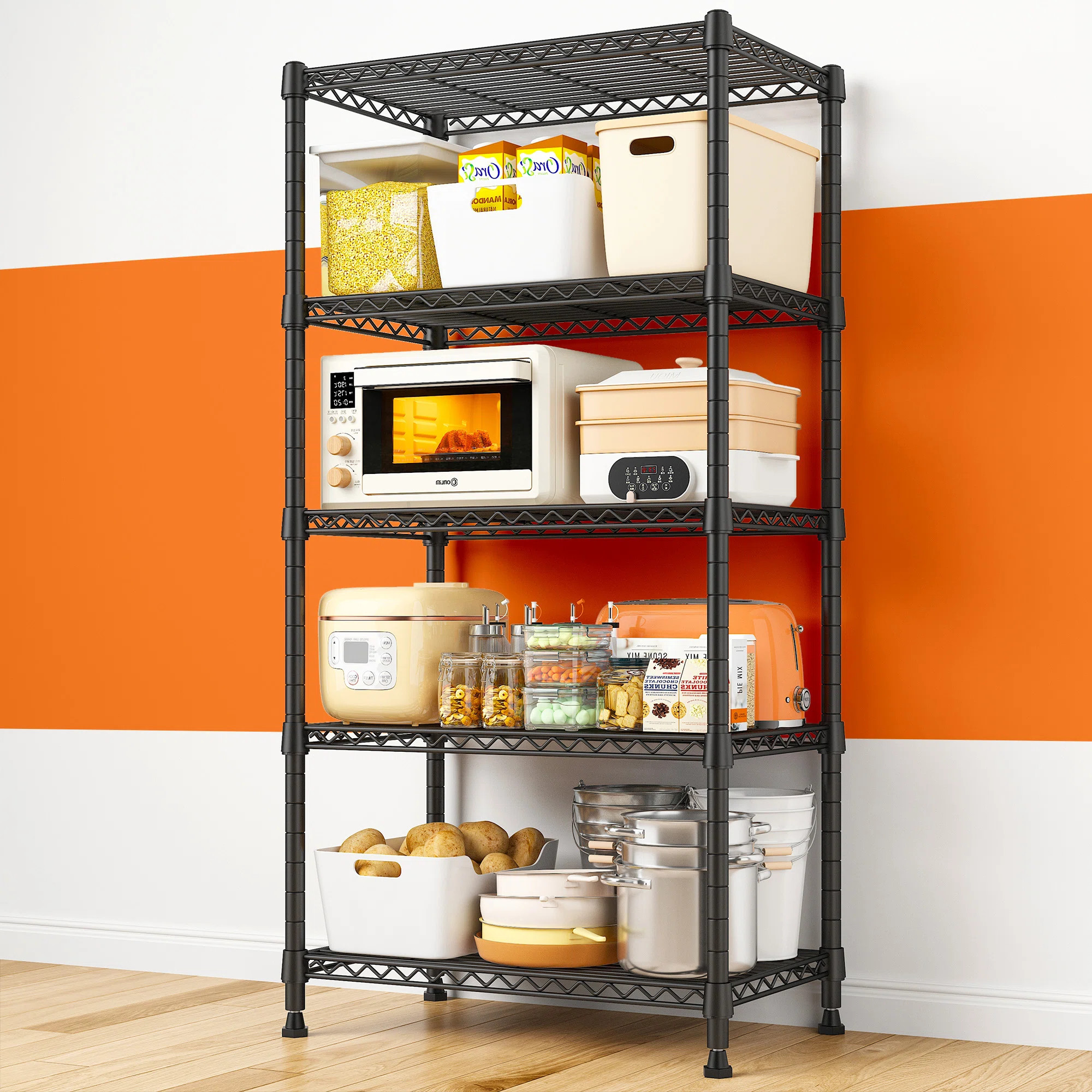 5-Tier Adjustable Shelving Unit, Heavy-Duty Metal Wire Storage Shelves Rack(13.5"D X 22"W X 60"H) | Wayfair North America