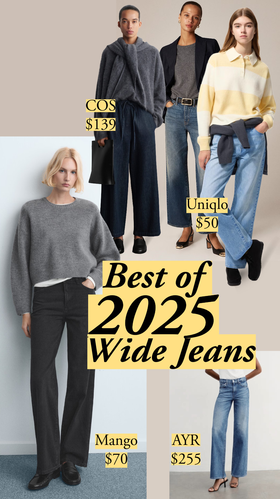 Best of 2025: wide & slouchy jeans won your vote, so here's an updated edit with the jeans I'm loving 🥰 @mango, @ayr, @ uniqlo, @jcrew, @bananarepublic, @reformation, @levis, @cos, dark wash, dark rinse denim, low waisted jeans, high waisted jeans, black jeans, brown jeans, distressed jeans 

 #LTKSeasonal #LTKFindsUnder50 #LTKWorkwear