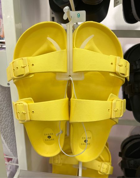 Love love love these fun yellow slides!! They’re super comfy and they’re only $10 you guys!!! And they come in tons of colors!!!! #sandals #slides #shoes 

#LTKshoecrush #LTKunder50 #LTKstyletip