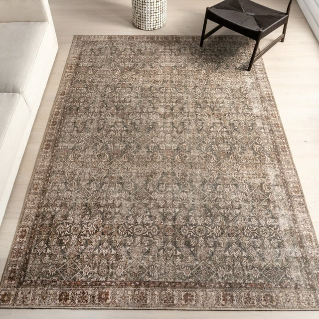 Nuloom Hillstone Collection Traditional Vintage Medallion Area Rug, 9' x 12', Calianna Brown | Walmart (US)