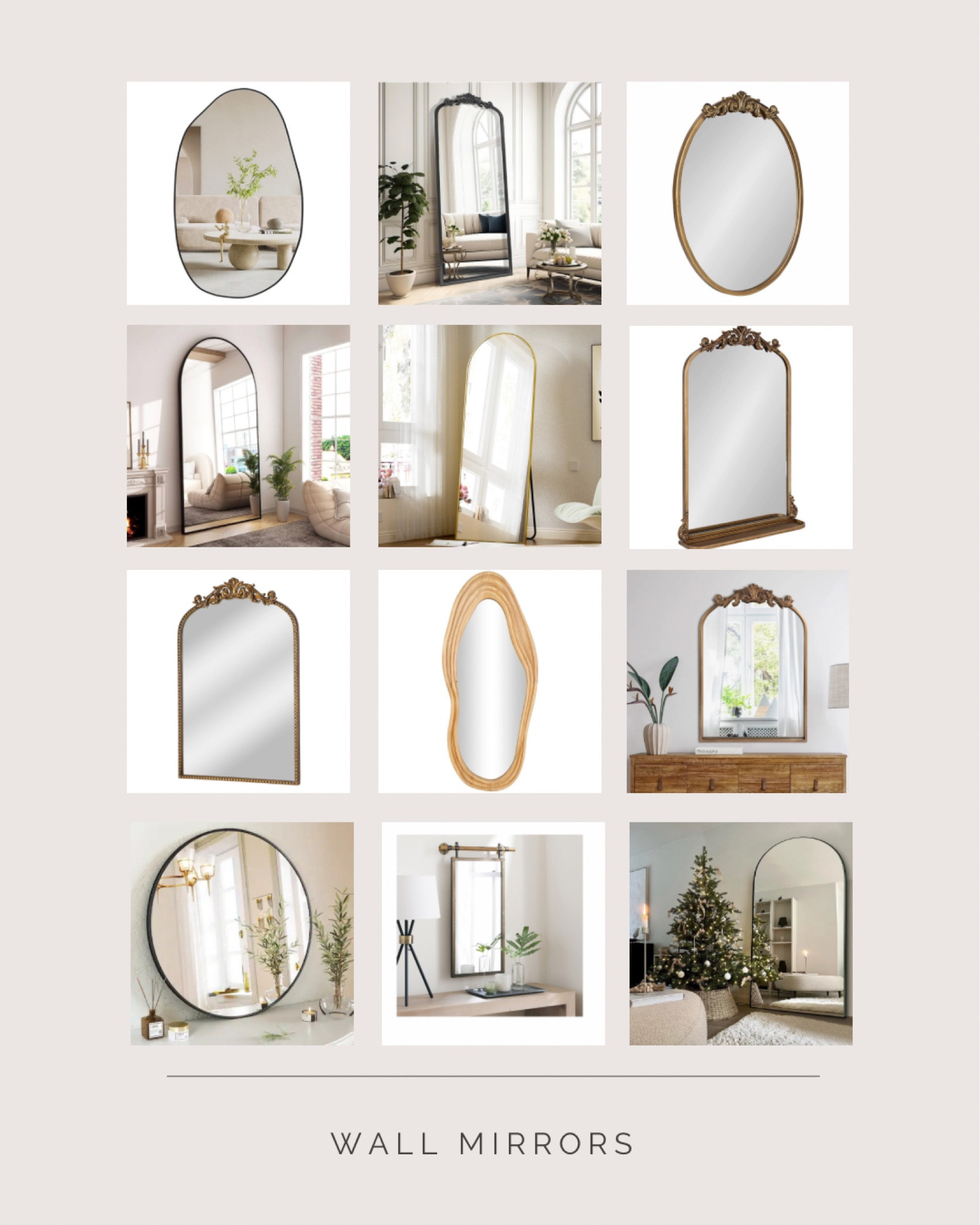 Wall Mirrors 


Home Design ideas | Mirrors for House | Trending Mirrors |  Amazon Home finds | Walmart Finds | Target Style | Affordable Home Decor 

#LTKMostLoved #LTKfindsunder100 #LTKhome