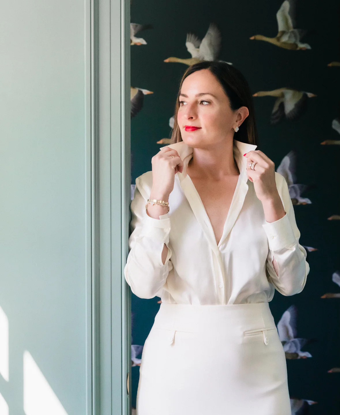 The Carolyn Ivory Silk Shirt | Lewellyn