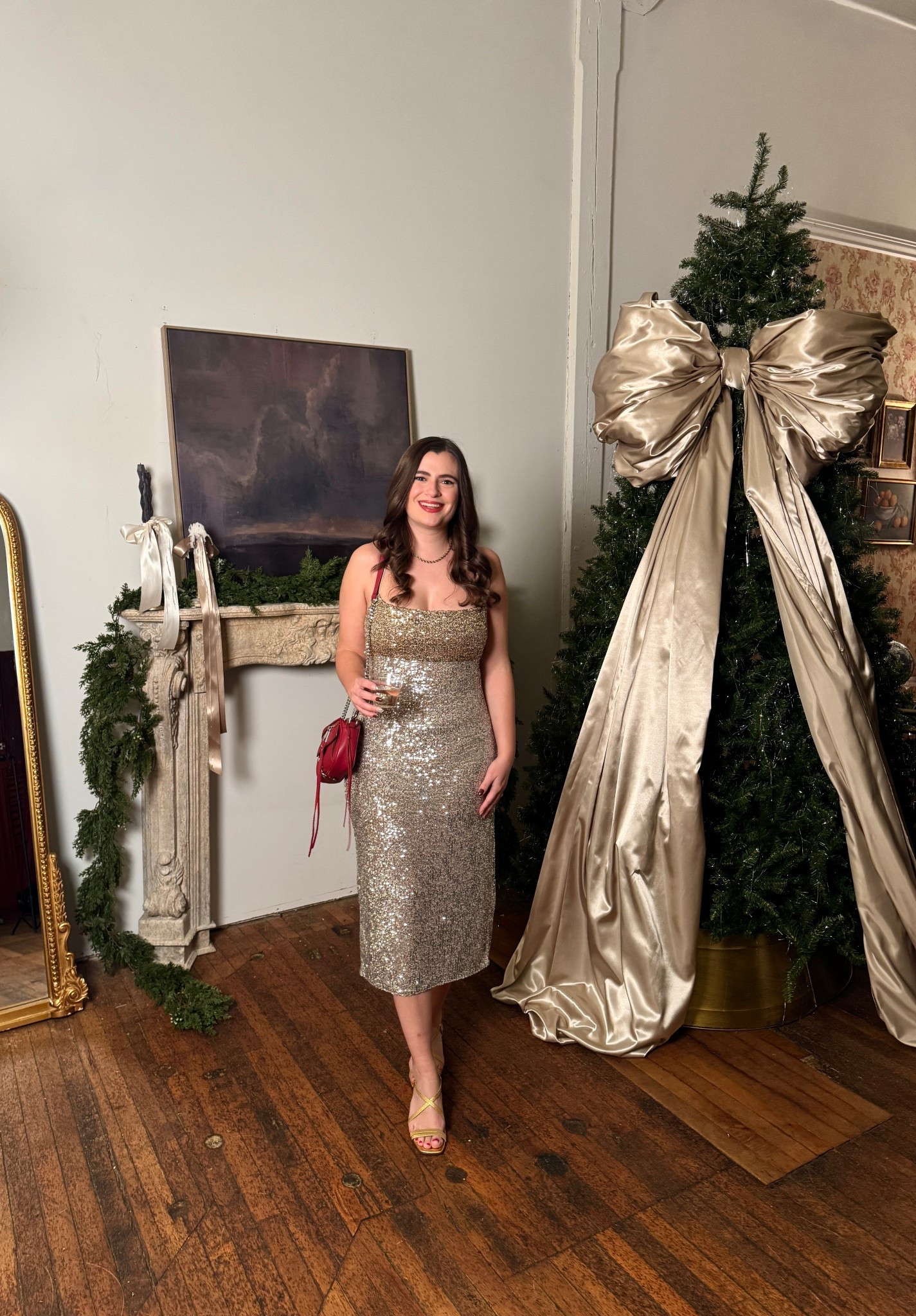 Sequins are perfect for the holidays! I rented this sequin dress from Sachin & Babi and linked some similar options for you. I paired it with gold heeled sandals and a red purse. A simple gold necklace finished off this Christmas party look!

#LTKHoliday #LTKFindsUnder100 #LTKootd