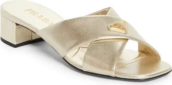 Prada Block Heel Square Toe Sandal (Women) | Nordstrom | Nordstrom