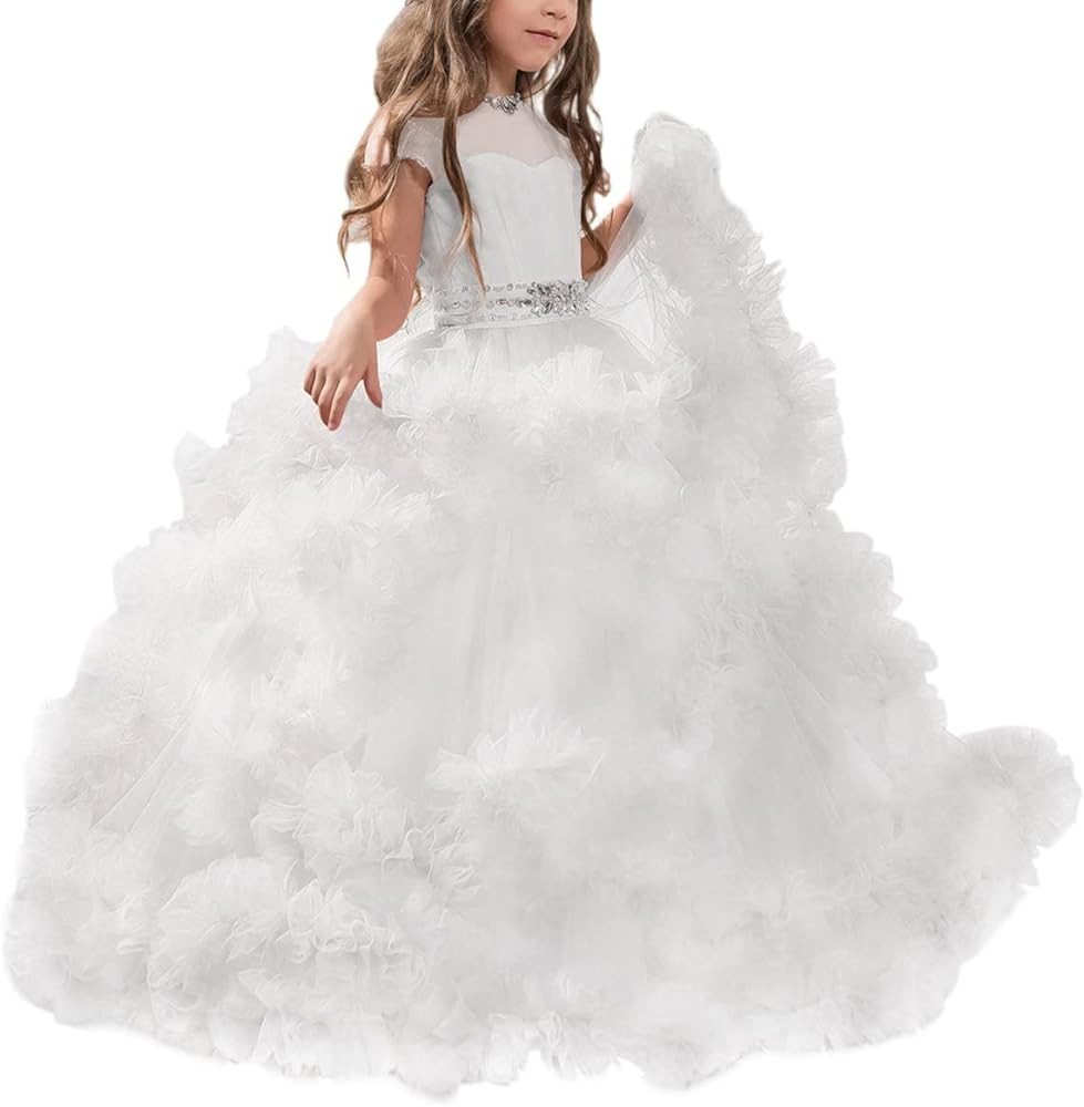 Stunning V-Back Luxury Pageant Tulle Ball Gowns for Girls 2-12 Year Old | Amazon (US)