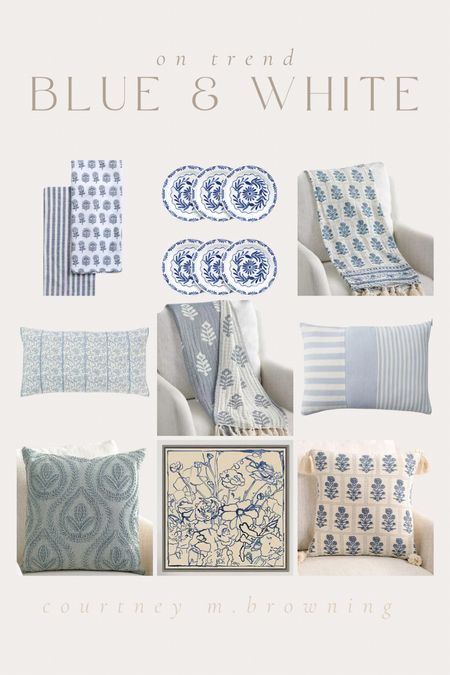 Blue and white decor, blue and white pillow, block print pillow, block print decor, blue pillow, home decor, affordable decor 

#LTKhome #LTKsalealert
