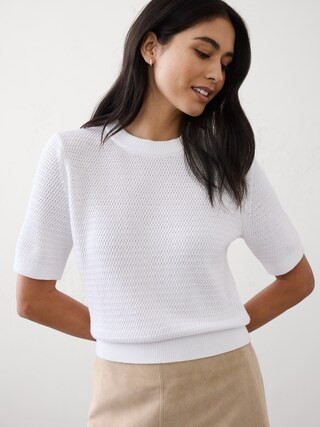 Texture Stitch Cropped Sweater | Banana Republic Factory