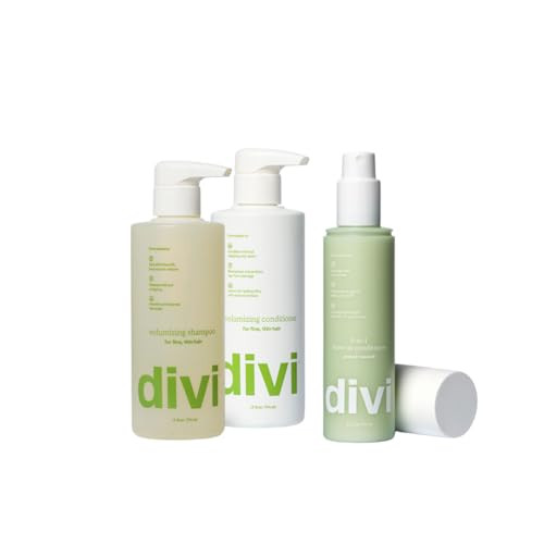 Divi Wash Day Essentials for Fine and Thinning Hair, Volumizing Shampoo, Conditioner, Leave-In Conditioner, 3-Piece Set | Amazon (US)