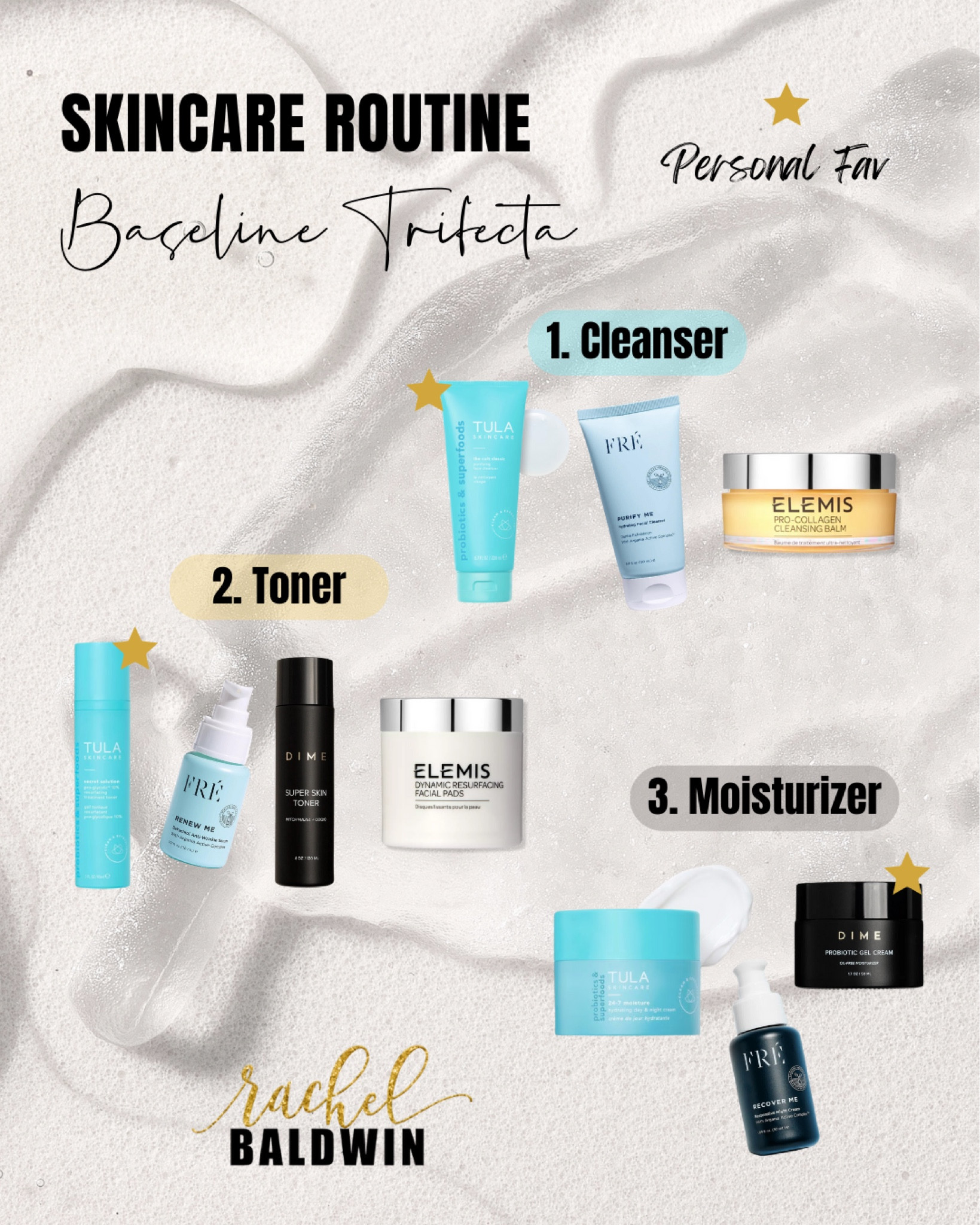 Here’s my take on the baseline skincare trifecta (cleanser 👉 toner 👉 moisturizer), including my tried-and true skincare brands and products: Tula, Fré, Dime, and Elemis🧖‍♀️. To make things easy, I’ve started my favs for each step! ⭐️ 

#LTKbeauty #LTKunder100