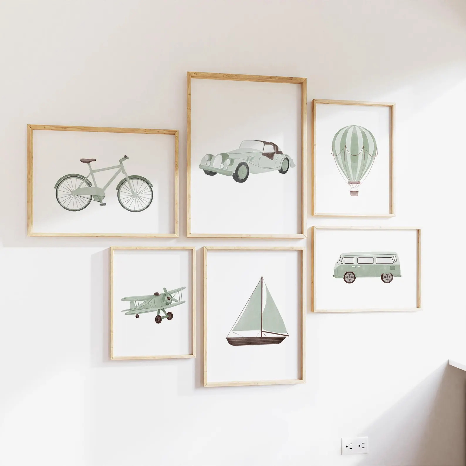 Sage Green Transportation Print: Vintage Watercolor Boys Room Decor | Etsy (Global)