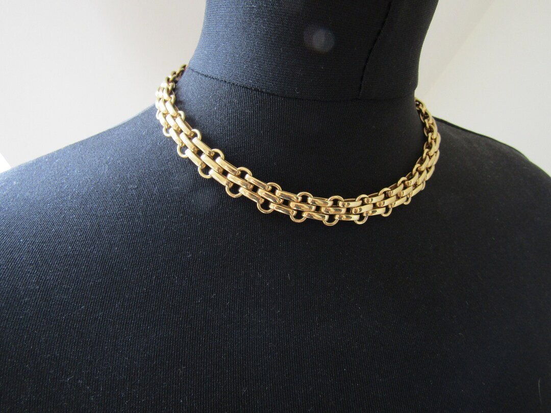 Vintage 80s Christian Dior Gold Plated Panther Chain Necklace - Etsy UK | Etsy (UK)