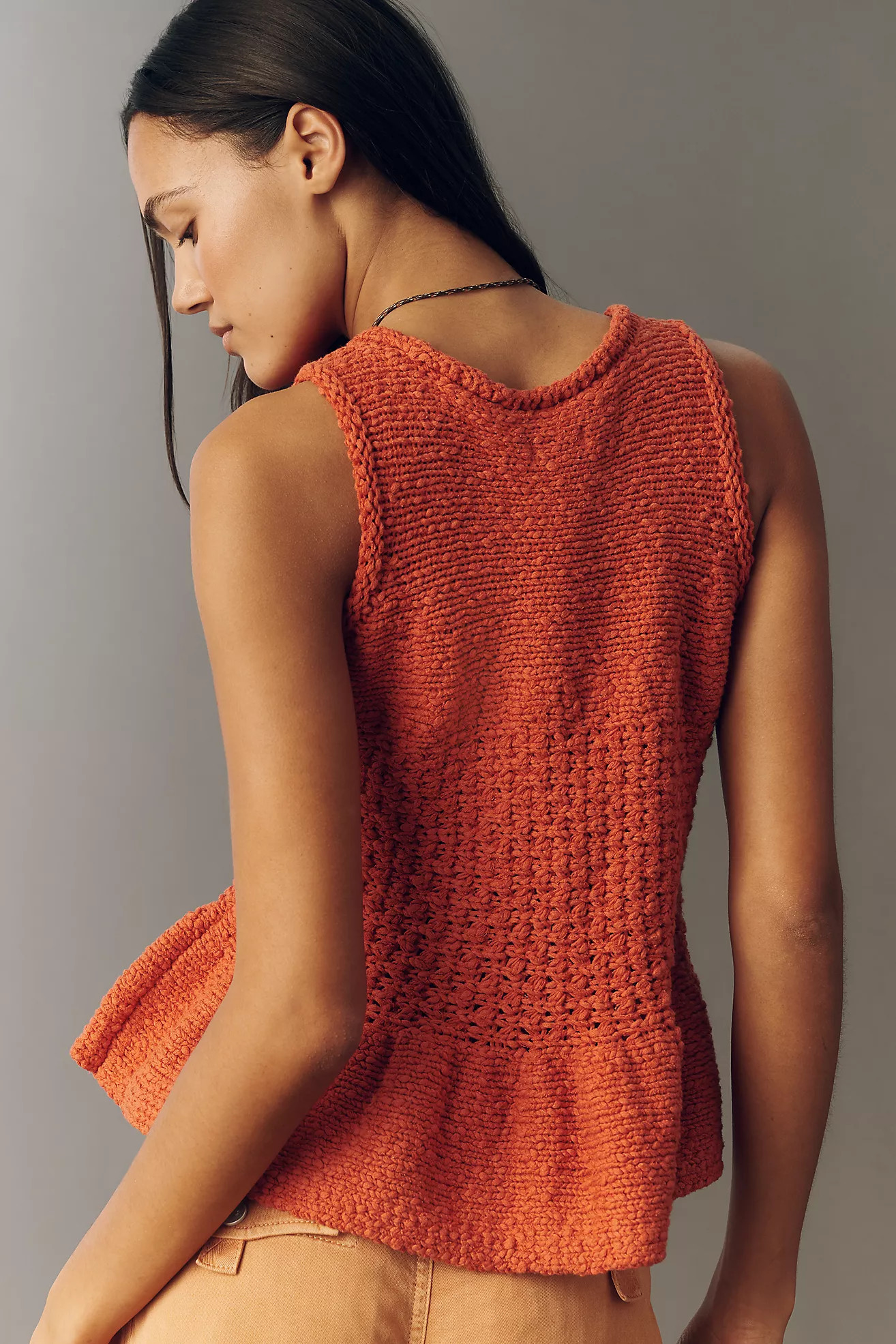 Pilcro Stitched Knit Peplum Tank | Anthropologie (US)