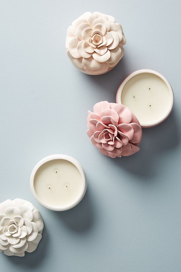 Ceramic Flower Candle | Anthropologie (US)