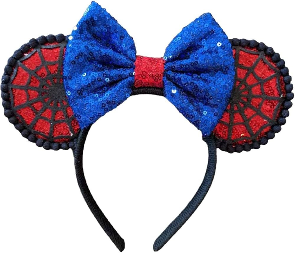 CLGIFT Avengers Minnie Ears, Handmade flexible headband, Shiny, Bow Size - 5 inches, Red and Blue... | Amazon (US)