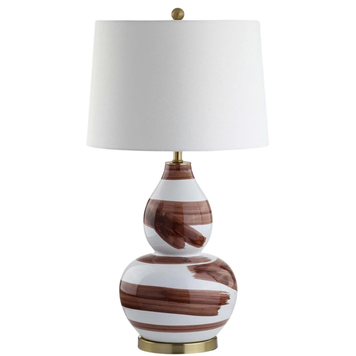 Aileen Table Lamp in Brown and White | The Well Appointed House, LLC