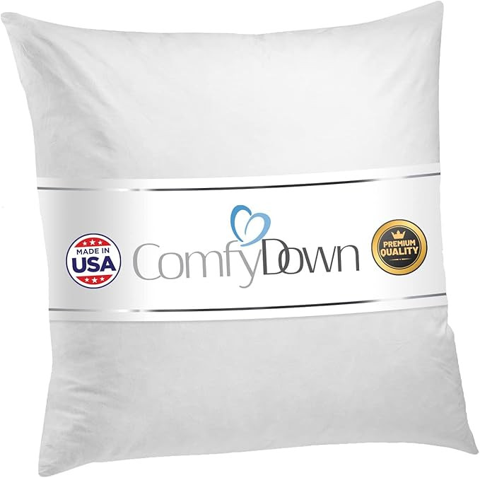 20X20 Decorative Throw Pillow Insert, Down and Feathers Fill, 100% Cotton Cover 233 Thread Count,... | Amazon (US)