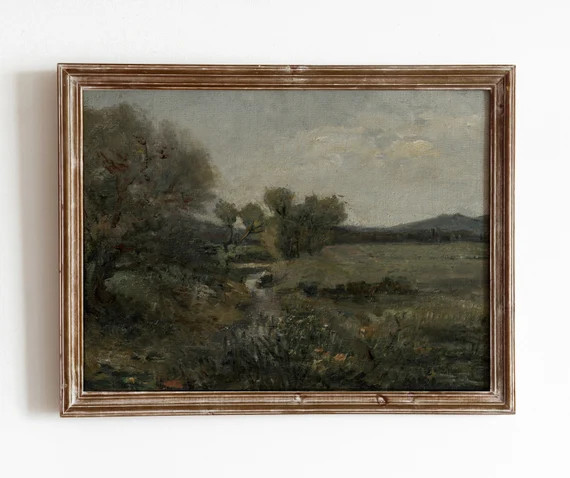 Evening Landscape  Vintage Deep Moody Countryside Painting  | Etsy | Etsy (US)