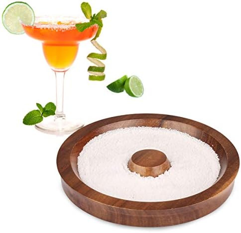 TMKEFFC Margarita Salt Rimmer Bar Cocktails Sugar Rimming, Acacia Wood Glass Rimmer for Wide Glas... | Amazon (US)